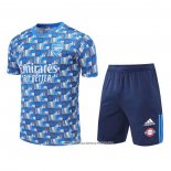 Tuta da Track Arsenal 2022-23 Manica Corta Blu - Pantaloncini