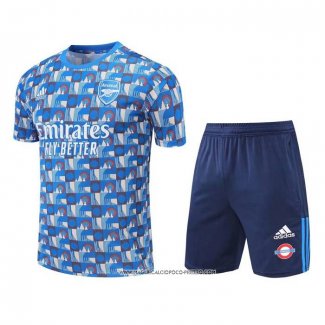 Tuta da Track Arsenal 2022-23 Manica Corta Blu - Pantaloncini
