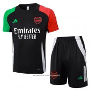 Tuta da Track Arsenal Manica Corta Nero - Pantaloncini 24-25