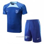 Tuta da Track Atletico Madrid 2022-2023 Manica Corta Blu - Pantaloncini