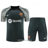 Tuta da Track Barcellona 2023-24 Manica Corta Verde - Pantaloncini