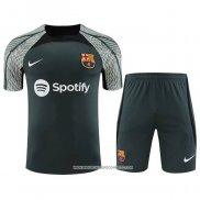 Tuta da Track Barcellona 2023-24 Manica Corta Verde - Pantaloncini