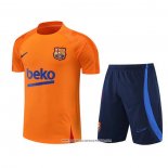 Tuta da Track Barcellona 22-23 Manica Corta Arancione - Pantaloncini