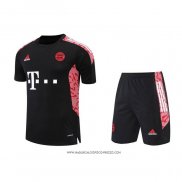 Tuta da Track Bayern Monaco 2022-23 Manica Corta Nero - Pantaloncini