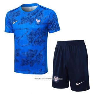 Tuta da Track Francia 25/26 Manica Corta Blu - Pantaloncini