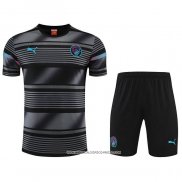 Tuta da Track Manchester City 22-23 Manica Corta Nero - Pantaloncini