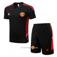 Tuta da Track Manchester United 22-23 Manica Corta Nero - Pantaloncini