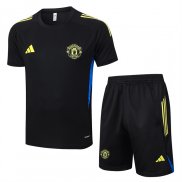Tuta da Track Manchester United 25-26 Manica Corta Nero - Pantaloncini