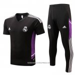 Tuta da Track Real Madrid 22/23 Manica Corta Nero e Purpura