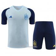 Tuta da Track Spagna 2023-24 Manica Corta Blu - Pantaloncini