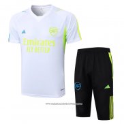 Tuta da Track Arsenal 2023-24 Manica Corta Bianco - Pantaloncini