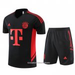 Tuta da Track Bayern Monaco 2022-2023 Manica Corta Nero - Pantaloncini
