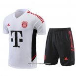 Tuta da Track Bayern Monaco 2022-23 Manica Corta Bianco - Pantaloncini