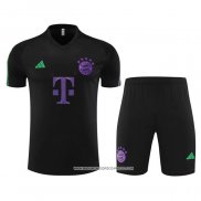 Tuta da Track Bayern Monaco 23-24 Manica Corta Nero - Pantaloncini