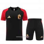 Tuta da Track Belgio Manica Corta Nero - Pantaloncini 24-25