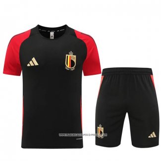 Tuta da Track Belgio Manica Corta Nero - Pantaloncini 24-25