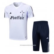 Tuta da Track Cruzeiro 23-24 Manica Corta Bianco - Pantaloncini