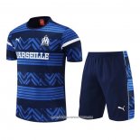 Tuta da Track Olympique Marsiglia 22-23 Manica Corta Blu - Pantaloncini