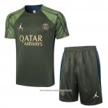 Tuta da Track Paris Saint-Germain Jordan Manica Corta Verde - Pantaloncini 24-25
