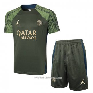 Tuta da Track Paris Saint-Germain Jordan Manica Corta Verde - Pantaloncini 24-25