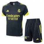 Tuta da Track Real Madrid 25/26 Manica Corta Nero Giallo - Pantaloncini