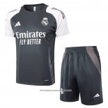 Tuta da Track Real Madrid Manica Corta Grigio - Pantaloncini 24-25