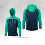 Giacca con Cappuccio Barcellona 23/24 Blu e Verde