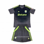 Maglia Aston Villa Portiere 25/26 Bambino Nero