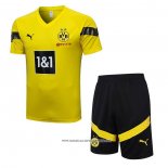 Tuta da Track Borussia Dortmund 2022-23 Manica Corta Giallo - Pantaloncini
