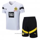 Tuta da Track Borussia Dortmund 22-23 Manica Corta Bianco - Pantaloncini