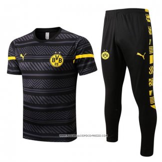 Tuta da Track Borussia Dortmund 22-23 Manica Corta Grigio