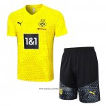 Tuta da Track Borussia Dortmund 23-24 Manica Corta Giallo - Pantaloncini