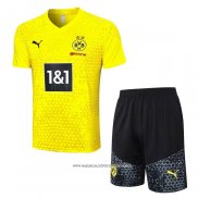 Tuta da Track Borussia Dortmund 23-24 Manica Corta Giallo - Pantaloncini