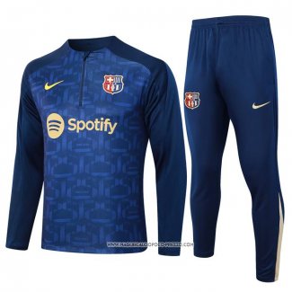 Tuta da Track Felpa Barcellona 2024-2025 Bambino Blu