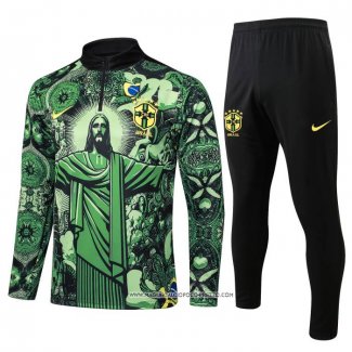 Tuta da Track Felpa Brasile Jesus 24-25 Verde