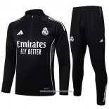 Tuta da Track Felpa Real Madrid Nero 25-26