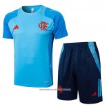 Tuta da Track Flamengo 2024 Manica Corta Blu - Pantaloncini -25
