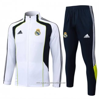 Tuta da Track Giacca Real Madrid 25/26 Bambino Bianco Nero