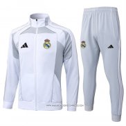 Tuta da Track Giacca Real Madrid 25/26 Bianco Grigio
