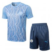 Tuta da Track Manchester City 2024 Manica Corta Blu - Pantaloncini -25