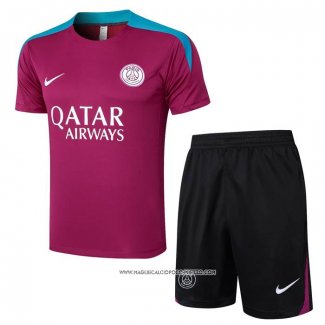 Tuta da Track Paris Saint-Germain Manica Corta Purpura - Pantaloncini 24-25