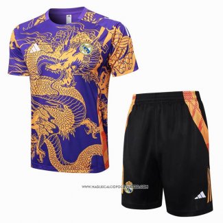 Tuta da Track Real Madrid Manica Corta Purpura - Pantaloncini Dragon 24-25